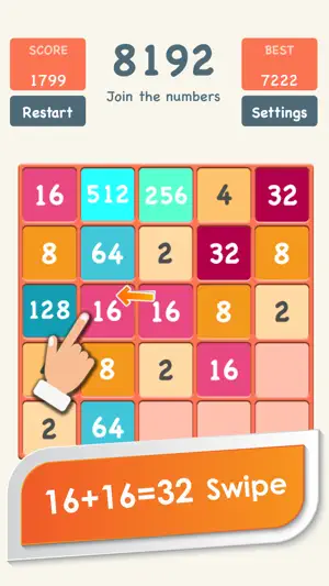 Classic 2048 puzzle game handy