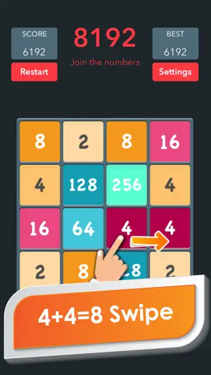Classic 2048 puzzle game handy