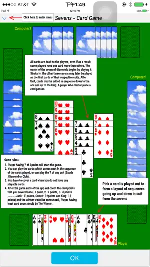 Classic card game - Sevens